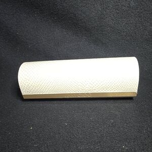 Jimmy Choo White Textured Sunglasses Case with Gold Accent